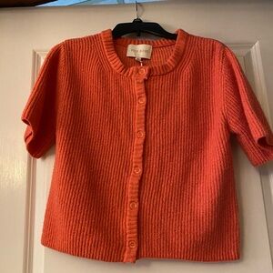 Pink Rose Juniors Button Down Coral Color Sweater NWT Size XS
